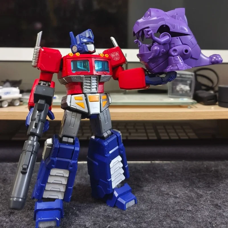 Genuino Blokees Trasformazione Leggendaria Edizione Optimus Prime Megatron Building Blocks 18 cm Action Figure G1 Anime Giocattoli Regali