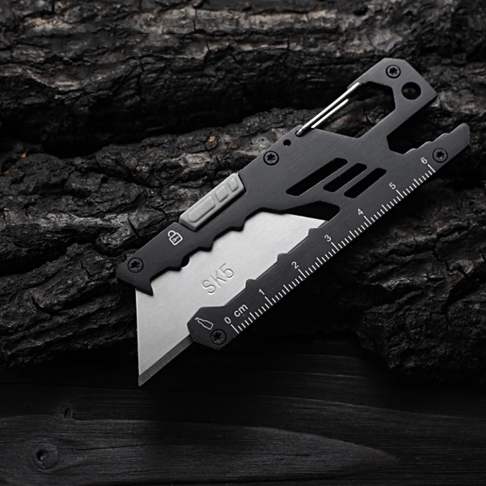 multifunctional EDC Outdoor Survival Utility Knife  Handle SK5 Blade Cutter Portable Multi Functional Tools 4 Blades Free