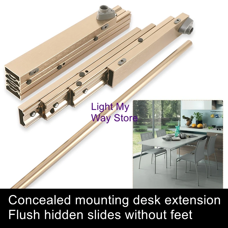 Cabinet Multi-Section Telescopic Without Legs Hidden Dining Table Rail Invisible Dining Table Folding Rail Functional Pieces