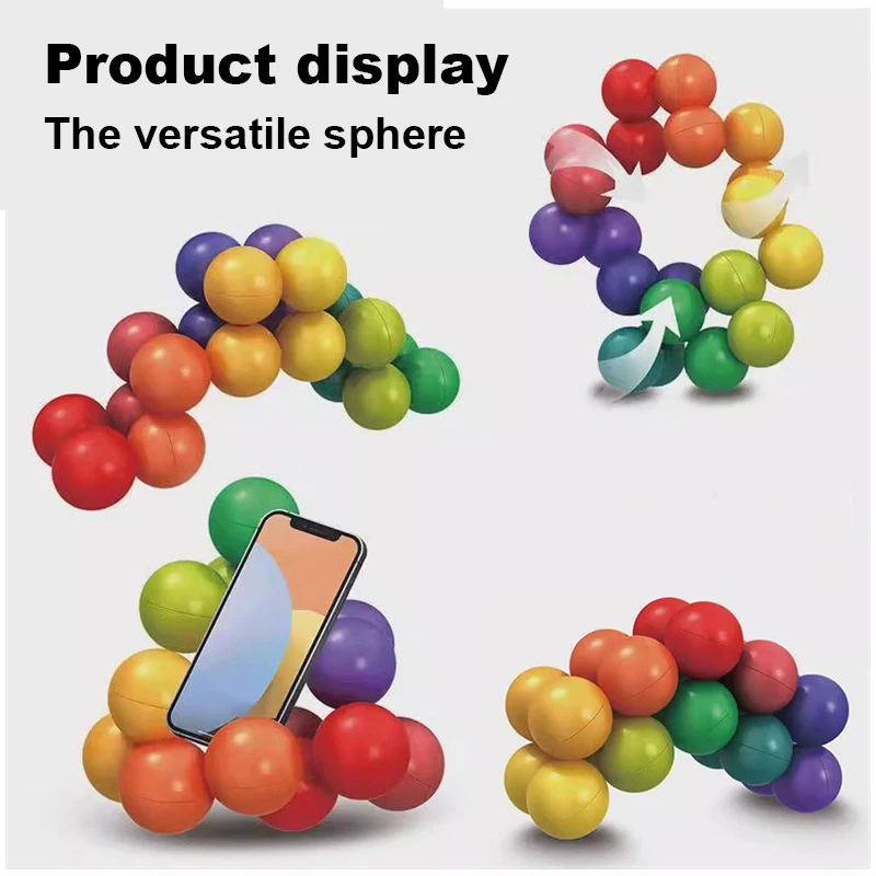 Cubo 3D Palla Puzzle Palla magica Cubo illimitato Cubo versatile Giocattolo antistress