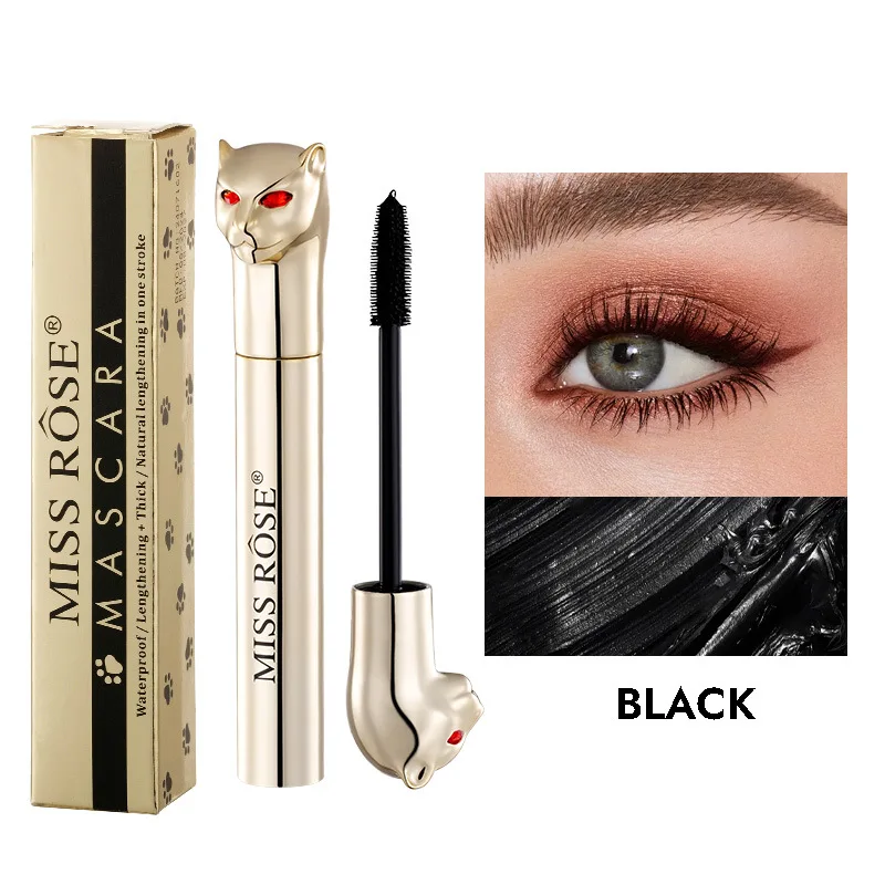 MISS ROSE 3D Cat Golden Tube Mascara Dense Lengthen Curling Natural Long Lasting Eyelash Mascara Primer Cosmetics