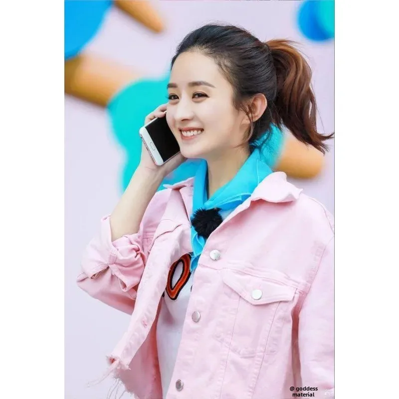 Short Women's Denim Jacket Celebrity Zhao Liying Autumn 2022 Korean Style Student BF Top Trendy Set Fashion Outerwear