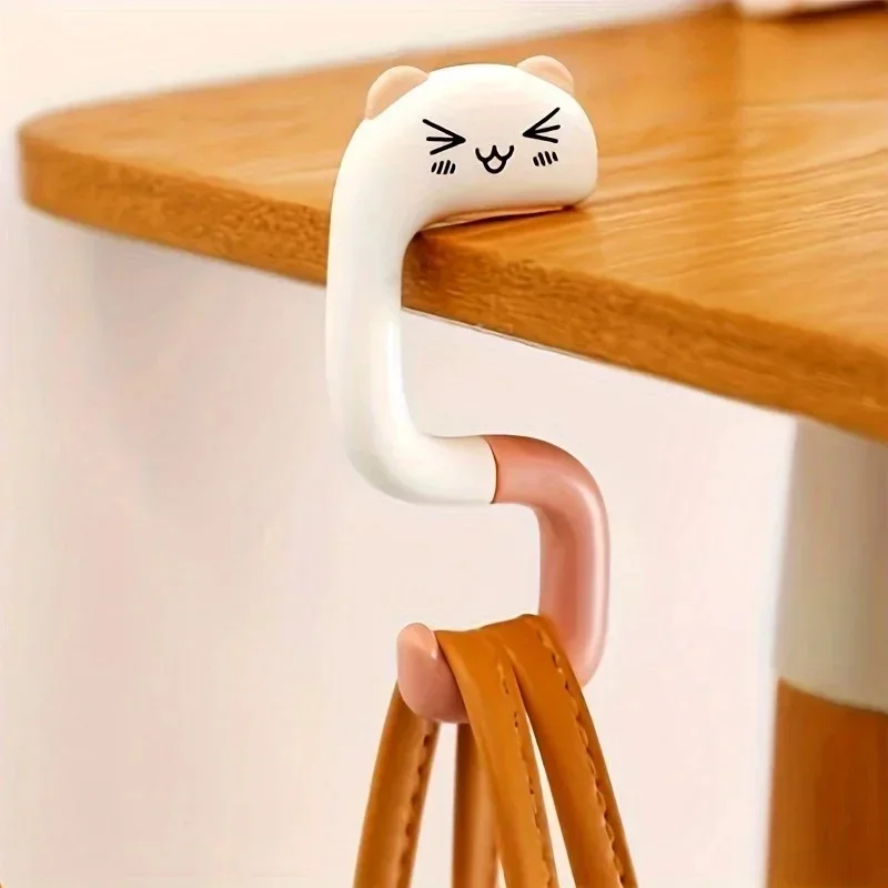 1/2/3pcs Foldable No-Drill Table Side Backpack Hangers Hooks For School Bags Handbags And Keychains In Classroom Office And Home