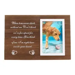 Pet Memorial Frame Engrave Personalizedd Wooden Dog Picture Frame Pet Collar Memorial Sympathy Gifts Home Decoration tools