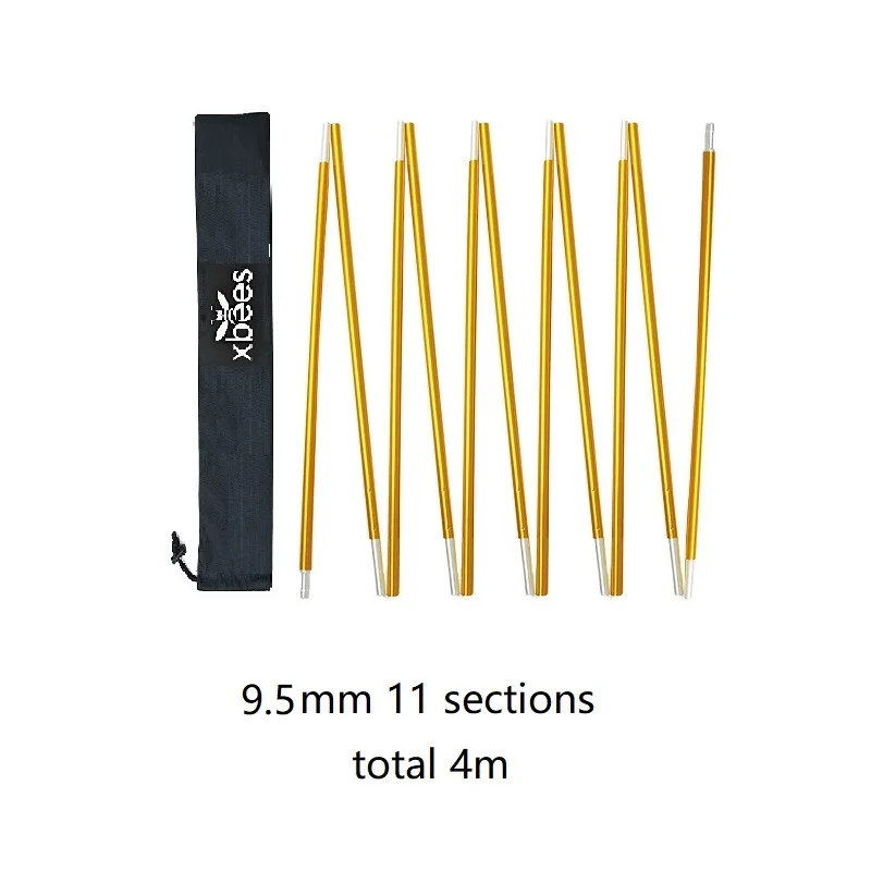 1 stücke Xbees Zelt Pole 8,5/9,5/11mm Camping Aluminium Legierung Zelt Pole 360/400/440CM Camping Wesentliches Zubehör