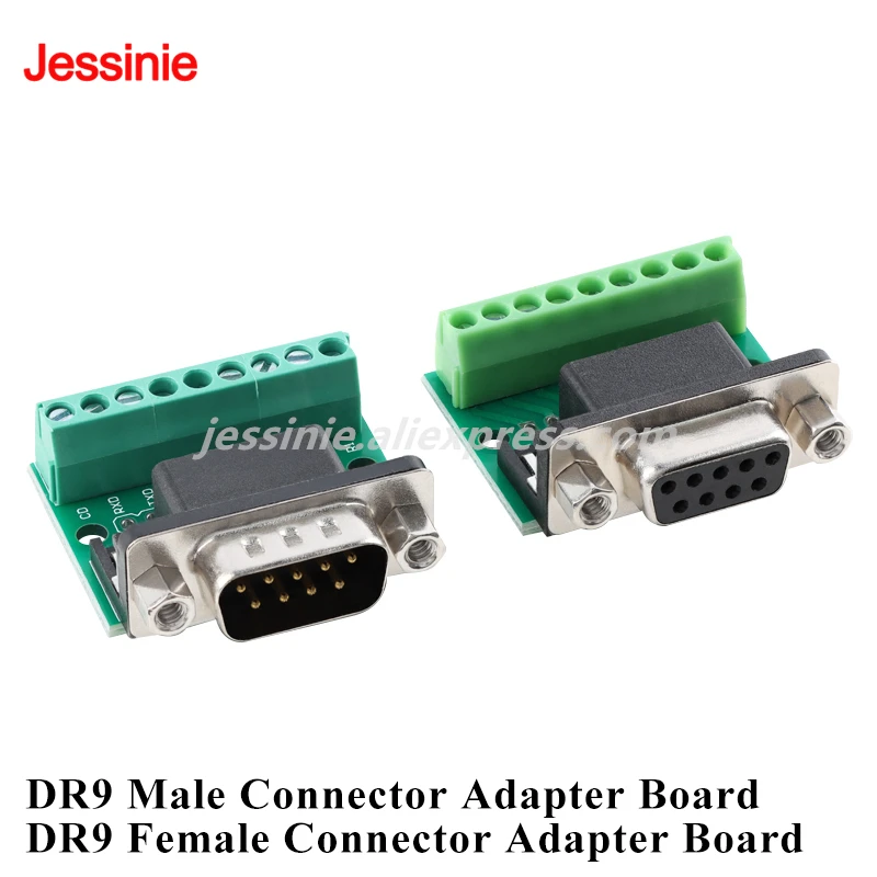 5pcs/1pc DB9 DR9 Male Female Adapter Cable Signals Terminal Module RS232 RS485 Serial Port COM to Terminal 9Pin 9-Hole Connector