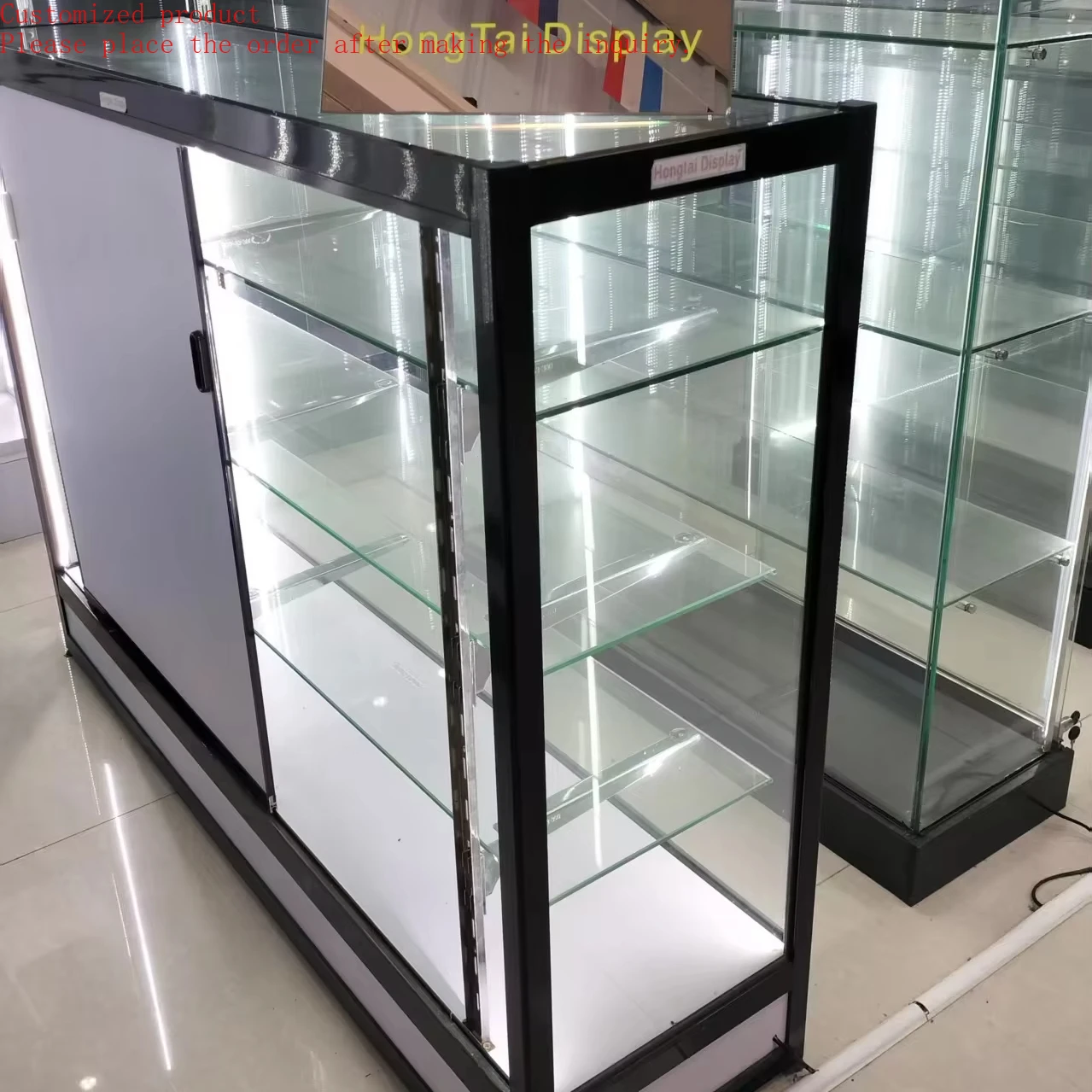 

Custom.Manufacturer Wholesale Economical Smoke Shop Display Luxury Shopping Mall Customize Model for Lockable Vitrine Showcase