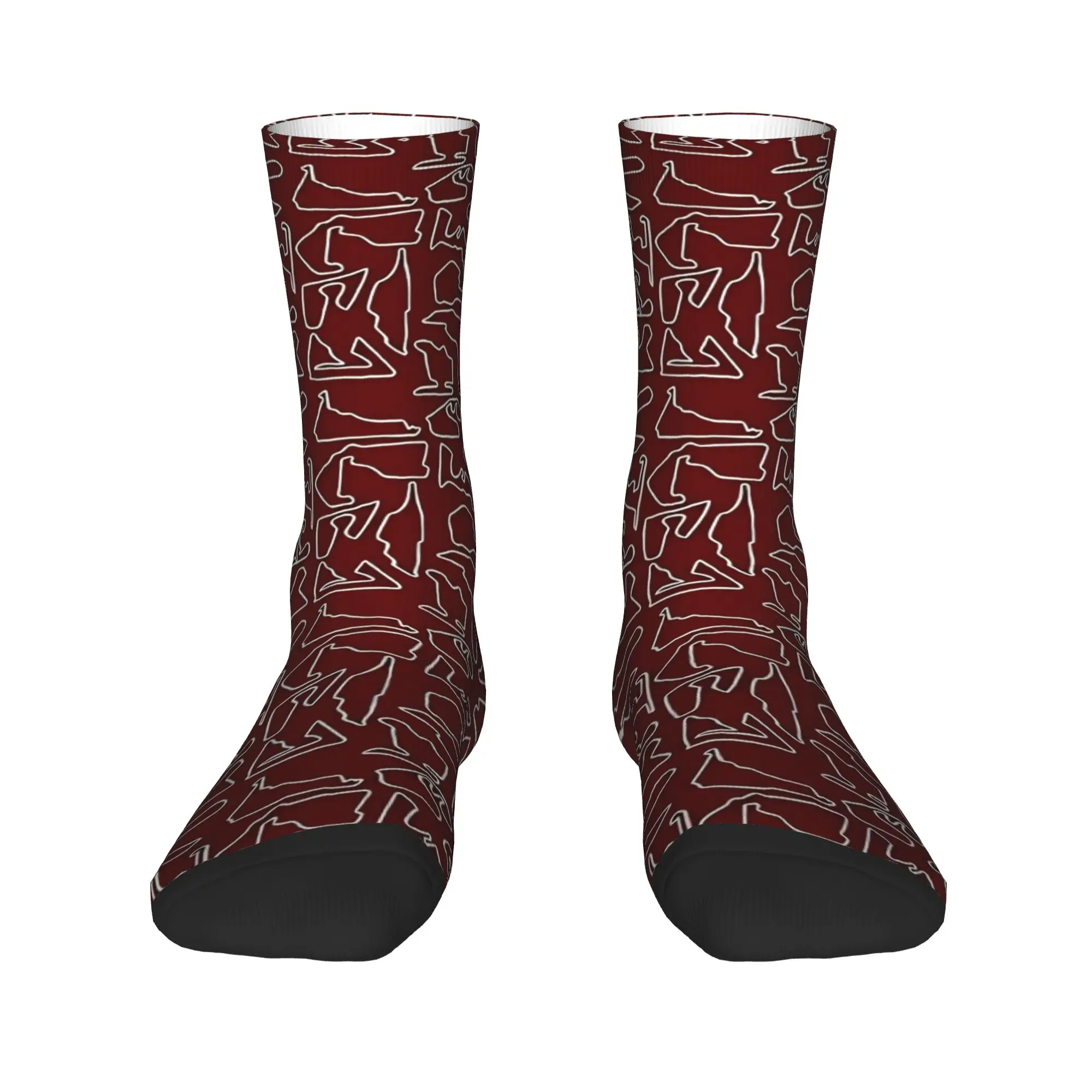 Tracks Maroon Version Stockings Men  Socks Soft Breathable Gothic Socks Autumn Running Anti Bacterial Design Socks Gift