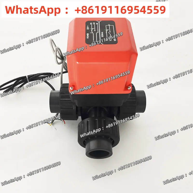L/T type electric three-way ball valve ceramic ball core acid and alkali resistance, three-way reversing water valve AC220