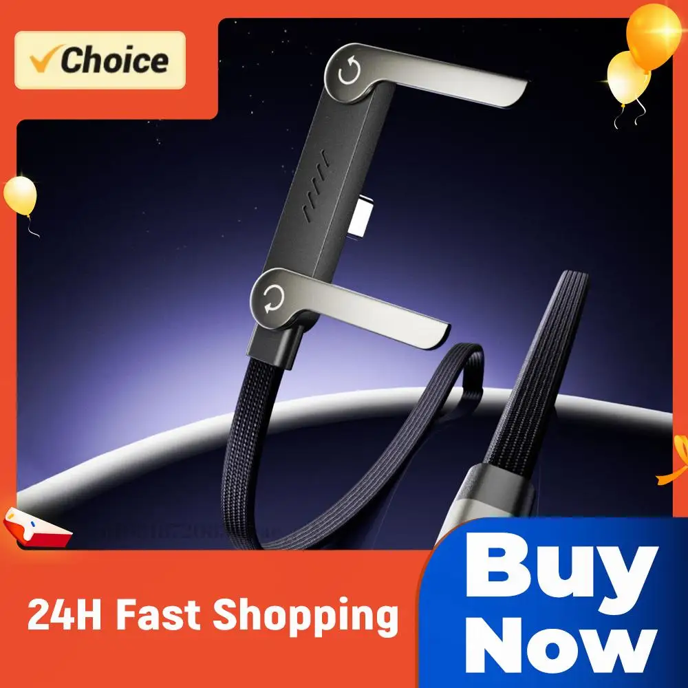 240W/65W Invisible Holder Charger Cable Fast Charging Cord Foldable Phone Holder Data Cable for iPhone 17 Smartphones Tablets