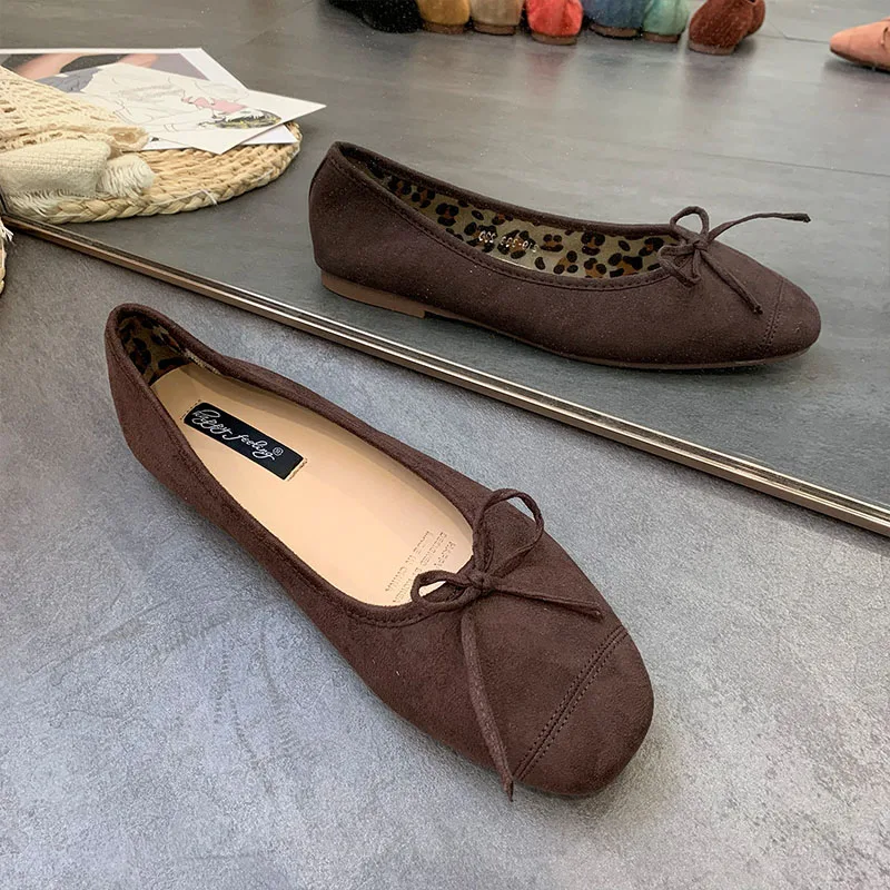 Modische flache Damenschuhe, Ballerinas, neue Frühlings- und Herbstkollektion, weiche Slip-On-Schuhe für Damen, Schmetterlingsknoten, flache Damenschuhe. – Detail 12