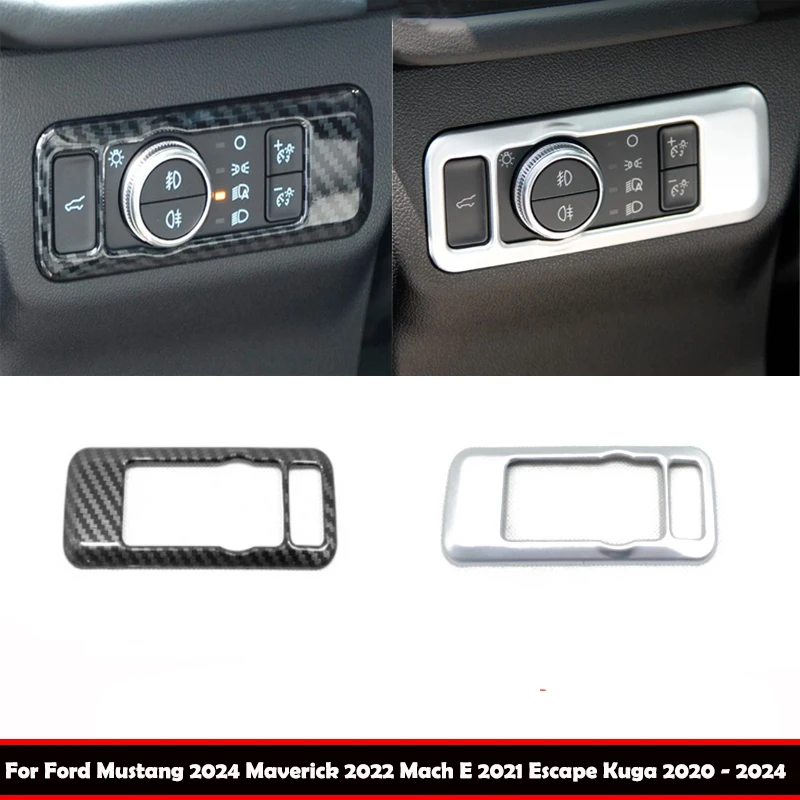 For Ford Mustang 2024 Maverick 2022 Mach E 2021 Escape Kuga 2020 - 2024  Head Lights Lamps Switch Panel Cover Trim Accessories