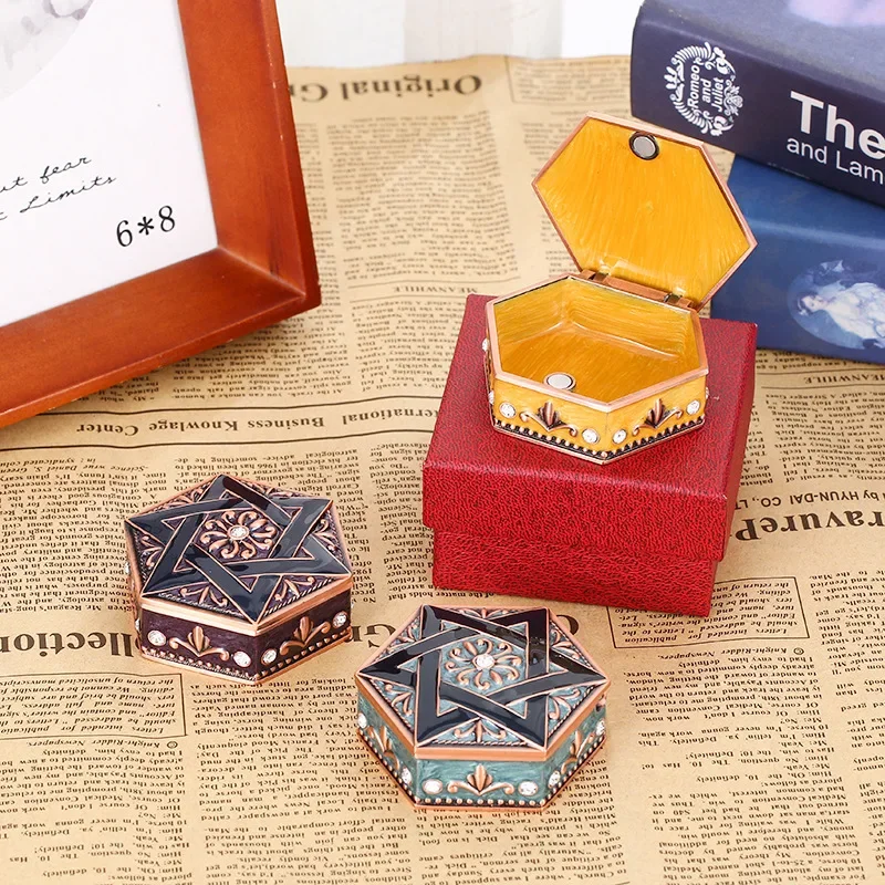 Metal European Retro High-grade Jewellery Box, Convenient and Exquisite, Wedding Birthday Gift Storage Box.