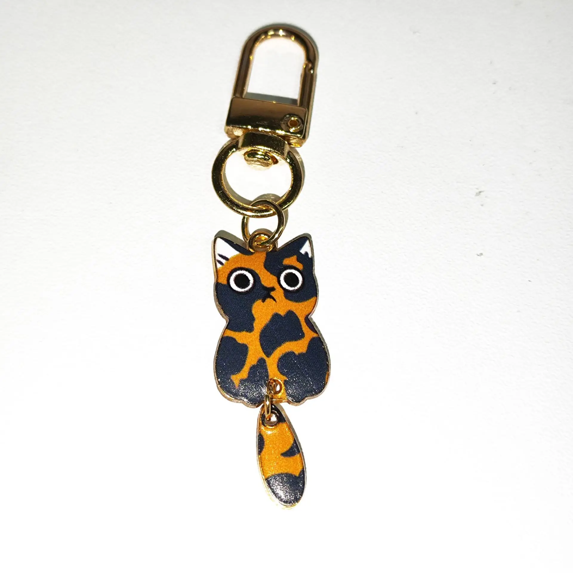 Cute Cartoon Kitten Custom Keychain, Key Ring Pendant