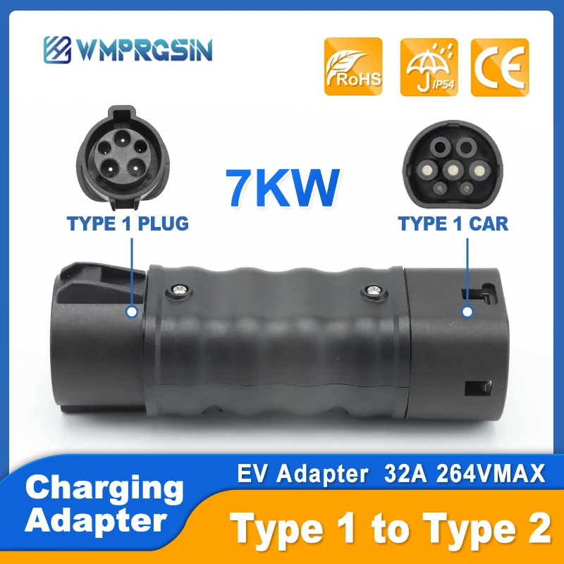 

J1772 7Kw Plug Adapter Type 2 To Type 1 Adapter BYD EV6 EV9 ID4 Charger Station 220v All For Car J1772 Charger Products 32A