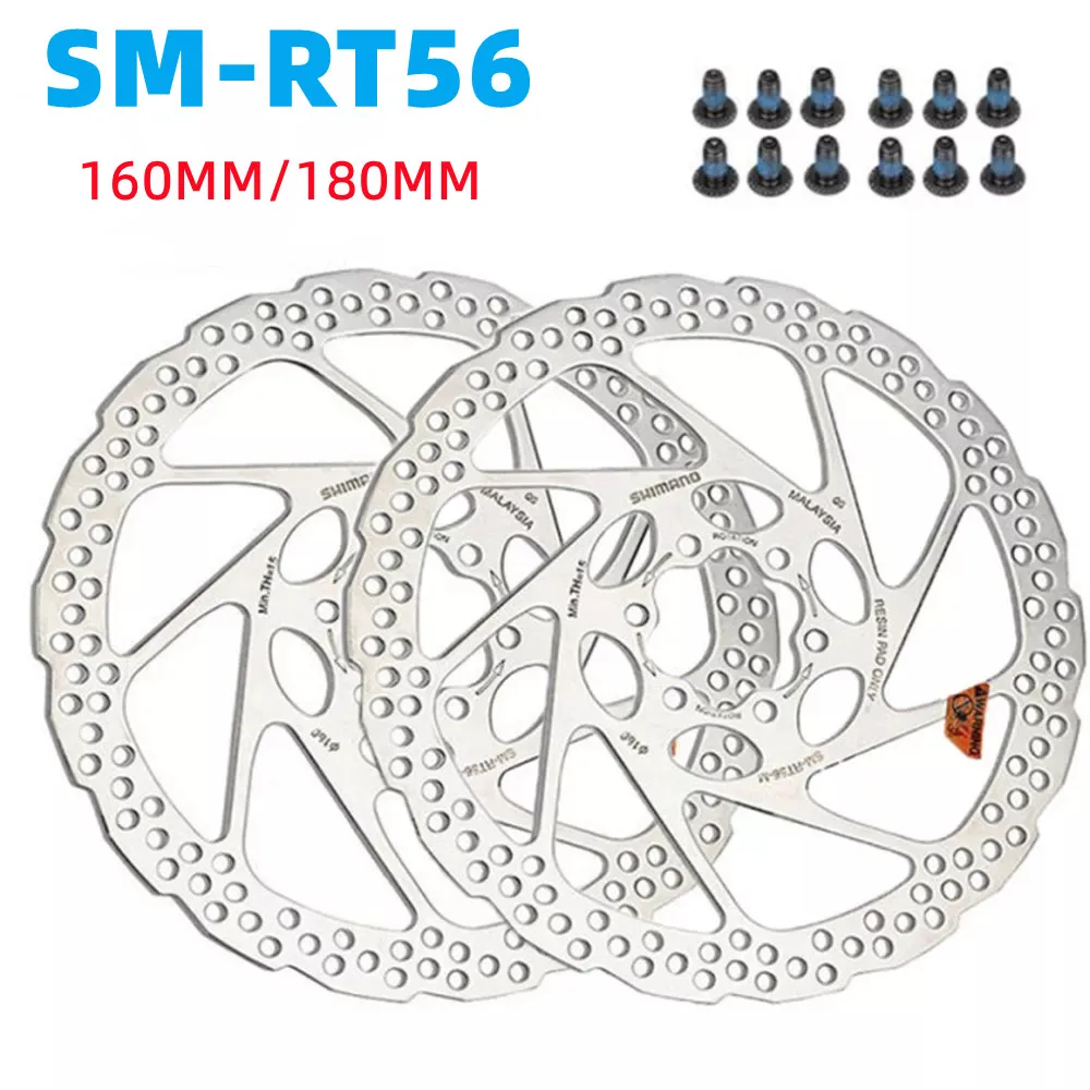 For Shimano RT56 Mountain Bike Disc Brake Rotor 160MM 180MM Deore RT26 6 Bolt Efficient Cooling Brake Disc MTB Bike Accessories