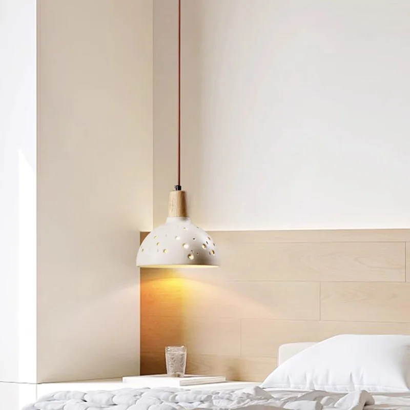 Literary Garden Small Fresh Log Restaurant Design Sense Homestaybar Clothing Microcement Bedroom Bedside Chandelier