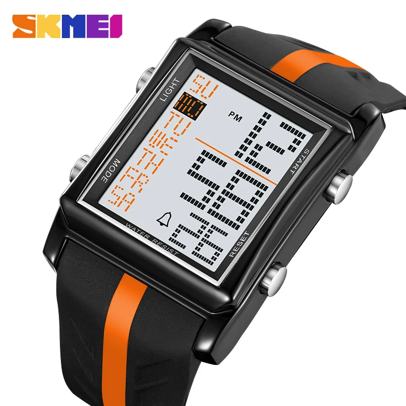 SKMEI Fashion Back Light Display Countdown Timer Digital Sport Watches Man Men's Luxury Date Alarm Wristwatch Reloj Hombre