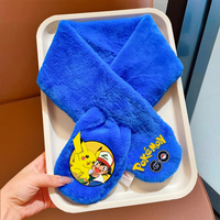 Girls Boys Scarf Pokemoned Cartoon Winter Warm Neck Scarve Men Women Thickened Scarf Stuffed Soft for Kids Birthday Xmas Gift