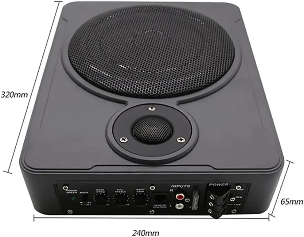 8-calowy niskoprofilowy wzmocniony system subwoofera, subwoofer pod siedzeniem aktywny kryjówka samochód ciężarowy sub, wbudowany wzmacniacz 600W