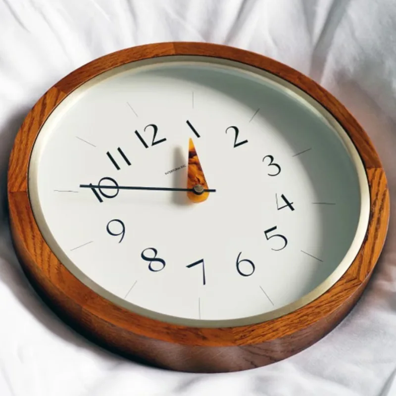 Wooden Wall Clocks Silent Retro Decoration Wall Clock Acrylic Pointer Minimalist Japanese Clocks Creative Living Room Home Decor
