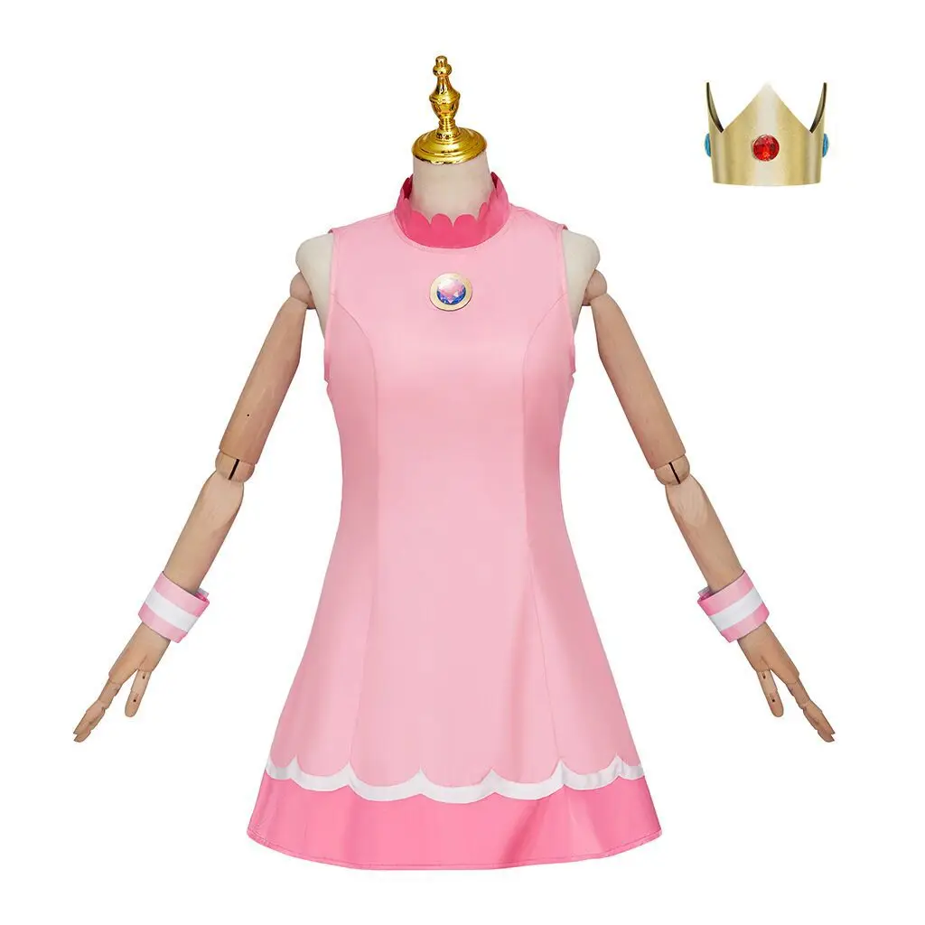 

In Stock Princess Cosplay Peach Rosalina Costume Women's Pink Blue Sleeveless Dress Role Play Dress Halloween Party Daily Outfit