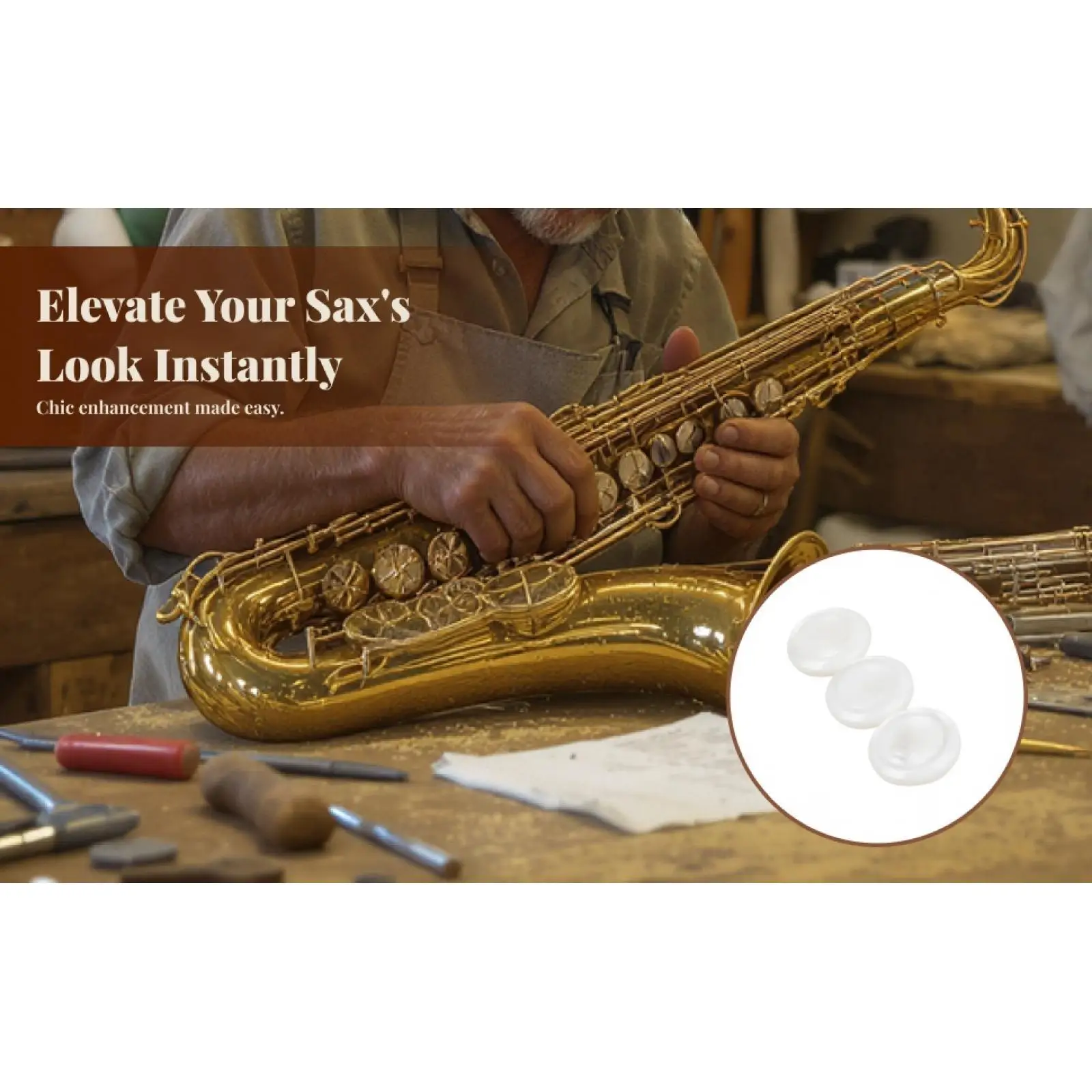 Set of Trumpet Repairing Part Buttons White Shell Musical Instrument Parts Accessories for Trumpet Upgrade
