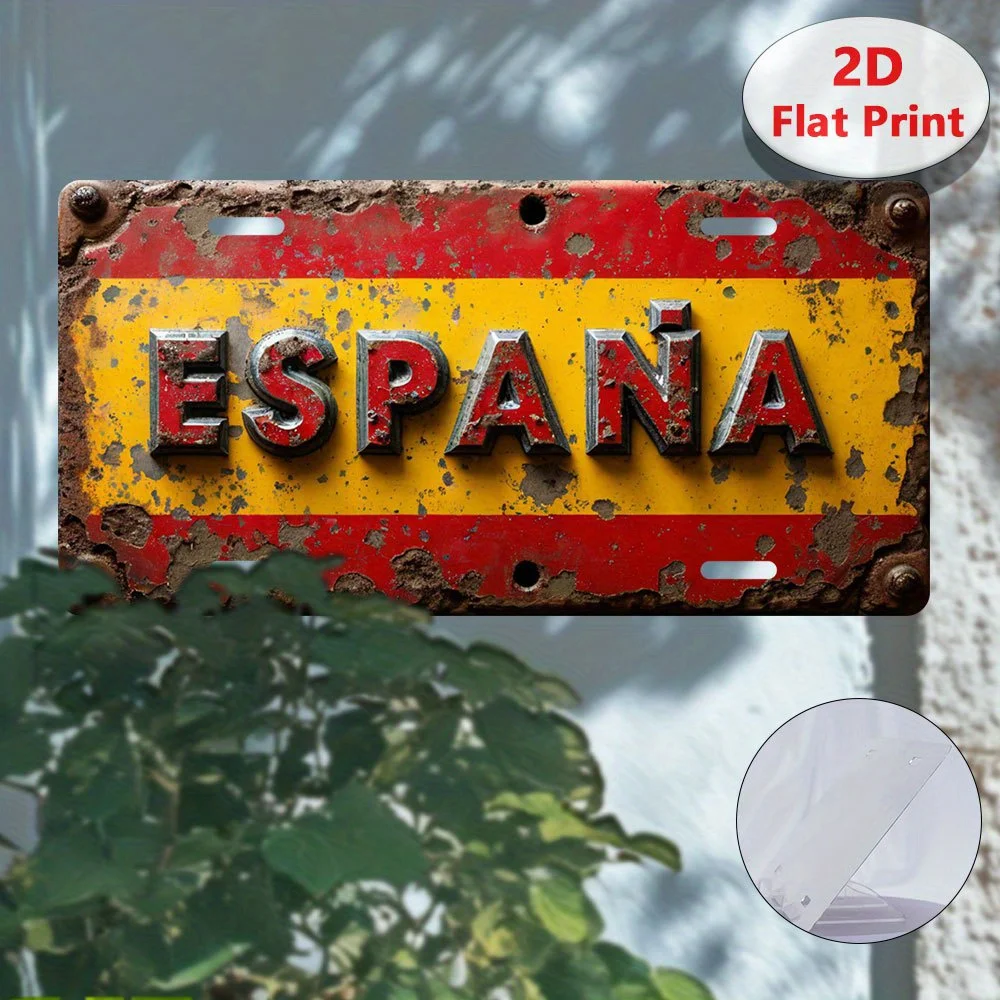 2D Flat, 1pc Vintage Industrial Aluminum Metal Sign 