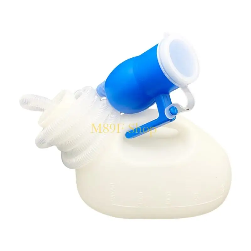 M89F Men's Portable Urinal Bottle With Detachable Hose and Tethered Cap Washable