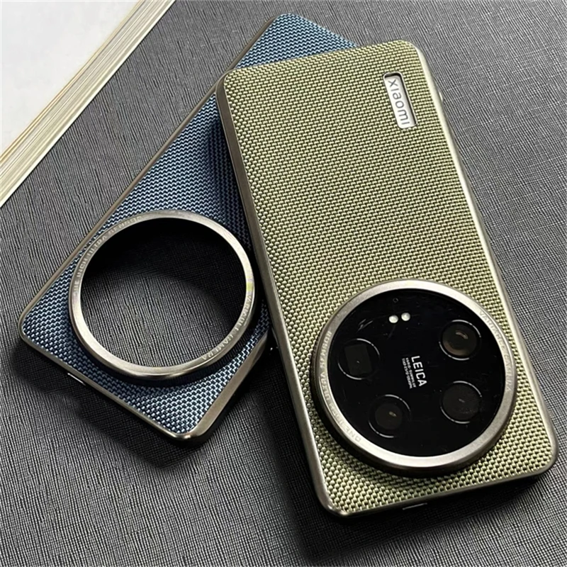 Fall Für Xiaomi 15 Ultra 14 13 12S 5G Nylon Gewebt Matte Leder Haut-freundliche Abdeckung Für Xiaomi mi 15 Ultra 14 13 Luxus Stoßstange