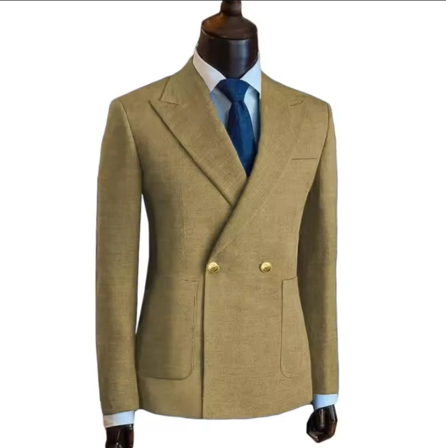 

Only Blazer 1PCS Customized Men's Suits Blazer Jacket Business Custom Solid Color Metal Buckle Premium Men's Suit