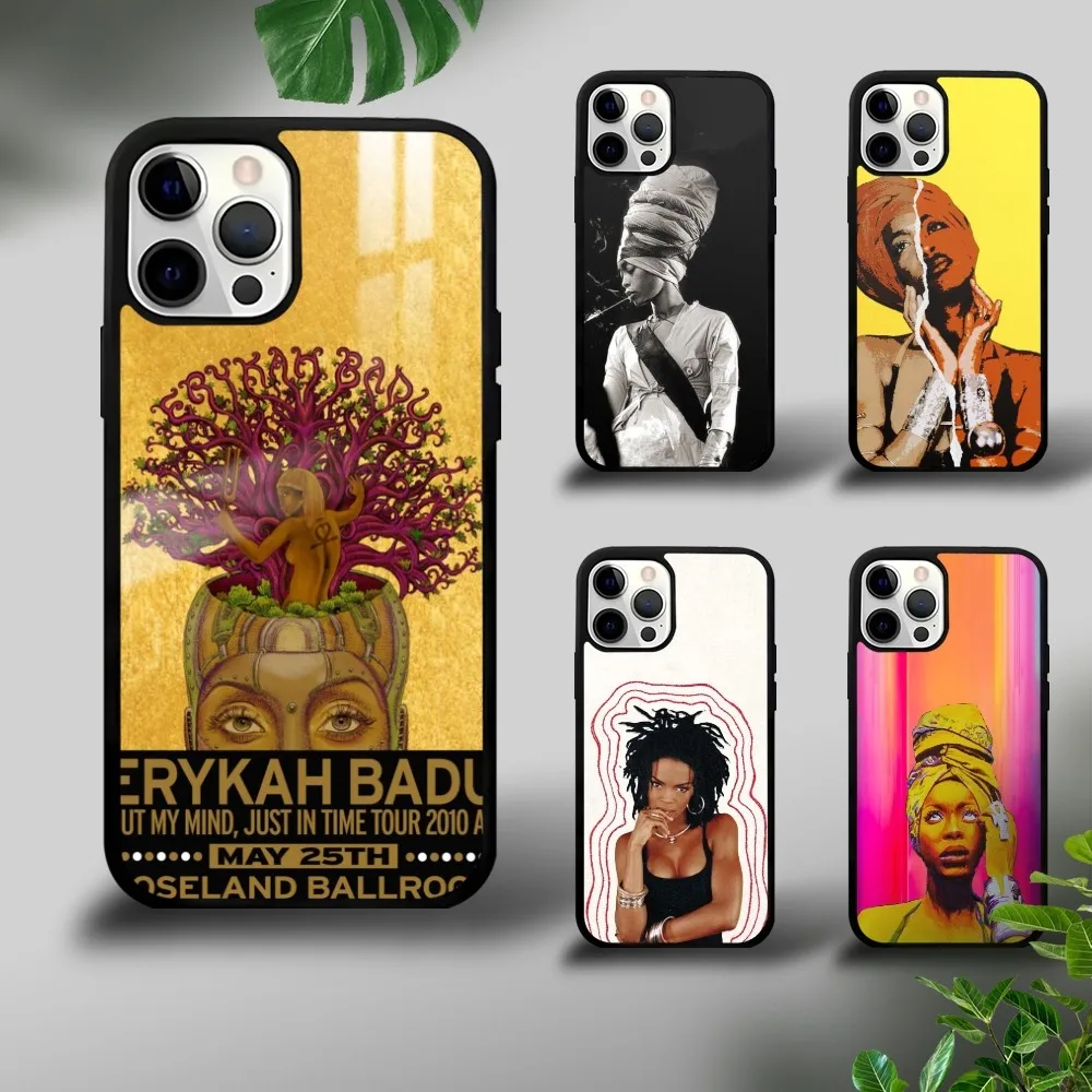 

E-Erykah B-Badu Singer Phone Case For iPhone 16 15 14 13 12 11 Pro Xs Max Mini Plus Celulares Hard Funda