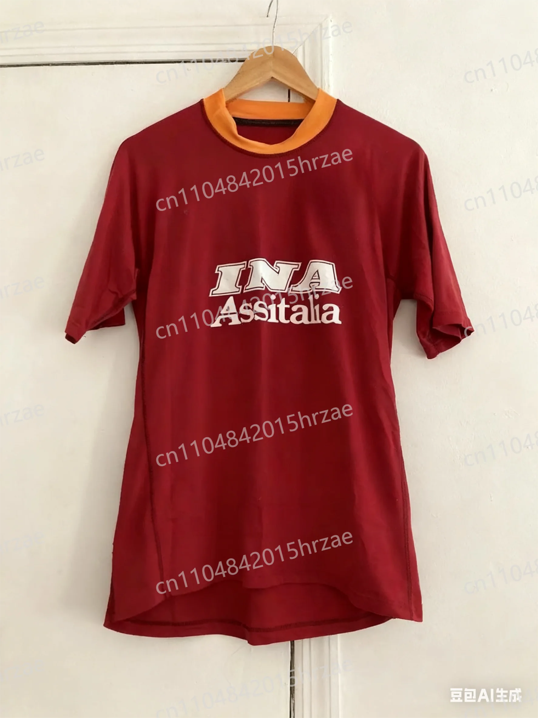 ريترو 3D المطبوعة جيرسي 2000 TOTTI # 10 قميص جيرسي منزلي، للجنسين، تدريب رياضي مسامي، سريع الجفاف، كاجوال لنادي كرة القدم