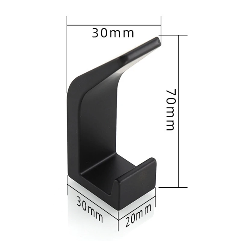 No Drilling Double Hook Black White Robe Towel Hook for Bathroom Clothes Coat Hook Livingroom Kitchen Organizer Hook Accessories