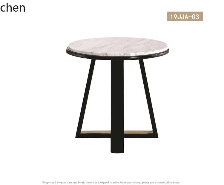 ZML طاولة القهوة الصغيرة ما بعد الحداثة الحد الأدنى مبيعات الفنادق مكتب اللوبي الاستقبال طاولة زاوية الفولاذ المقاوم للصدأ طاولة جانبية مستديرة #6