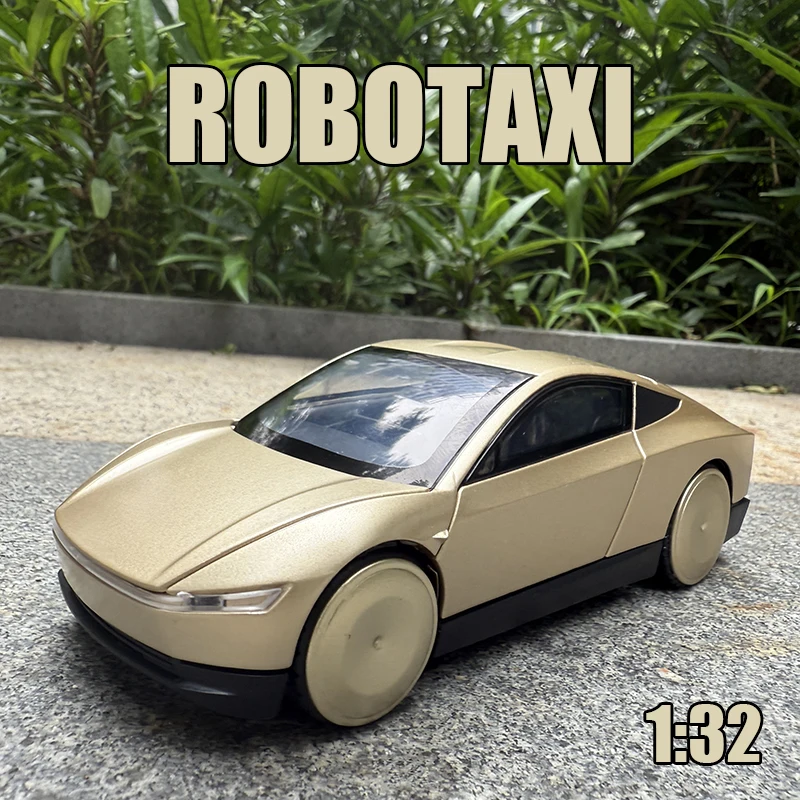 

1:32 Имитация игрушечного автомобиля Robotaxi, литая под давлением транспортных средств, металлические автомобили, украшение, звук и свет, подарок для образования мальчика
