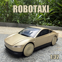 1: 32 Simulation Robotaxi Toy Car Model DieCast Vehicles Metal Cars Decoration Pull Back Sound And Light Boy Education Gift