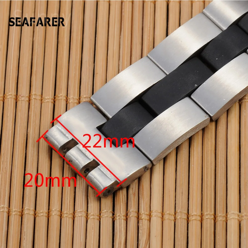 New 20*22MM Solid Stainless Steel Watchband For Swatch Metal Watch Man\'s Silvery Middle Black Bracelet Free Tools With logo