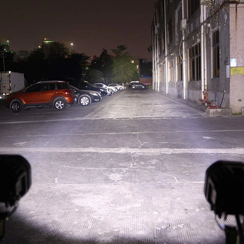 Motorcycle LED Spotlight Dual Color Hi/Low Beam Fog Lamps For Car Trucks SUV UTV 12V 24V Car Lens Headlight Driving Light image 3