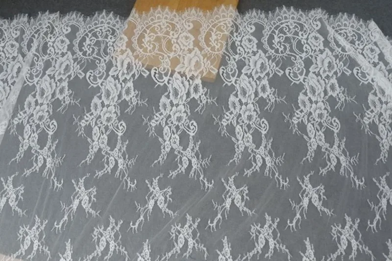 150CM Wide Heavy Duty Yarn Pressed Eyelash Lace Trim DIY Kit For Wedding Veil Dress Garment Home Textile Sewing Accessories - view 3