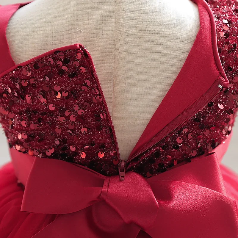 Платье Doveark для девочек, вечернее платье с блестками для маленьких детей, сетчатая марлевая юбка с летящими рукавами, короткая стильная юбка принцессы M132