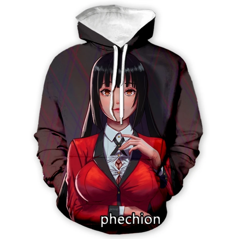 

Phechion Новая мода для мужчин/женщин Kakegurui 3D печать Повседневная Толстовка, худи уличная одежда мужские свободные спортивные толстовки H48