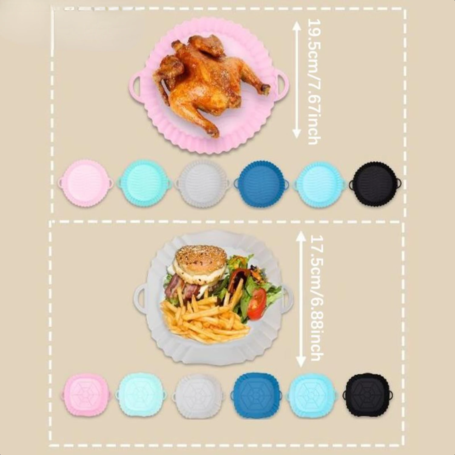 High Quality Durable 1PC Silicone Baking Tray for Perfectly Baking Pizza, Fried Chicken, and More - Round Square Design with Con