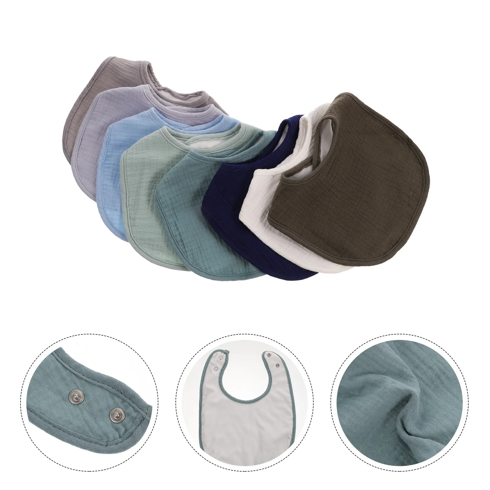 8Pcs Baby Bibs for Eating Feeding Newborn Drooling U-Shaped Lightweight Breathable Skin-Friendly Toddler 6-18 Months