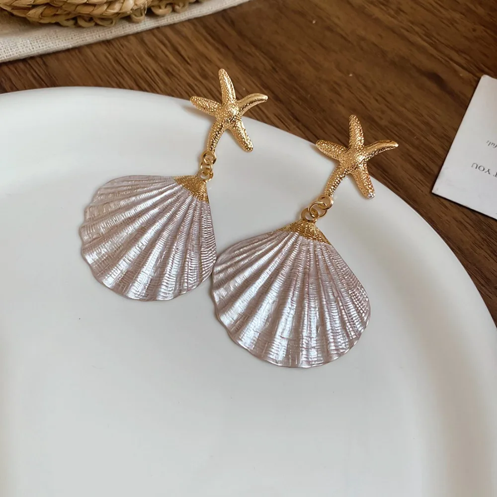 سلسلة البحر شل نجم البحر قلادة سبيكة أقراط قلادة قابل للتعديل البوهيمي شل قلادة مجوهرات الحلي