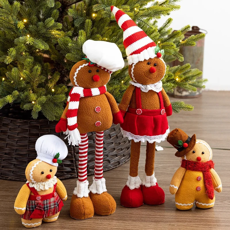 

Christmas Plush Stretching Gingerbread Man Doll Cute Soft Toy Ornament Gift For Couples Xmas Tree Decorations Kids Stuffed Anima
