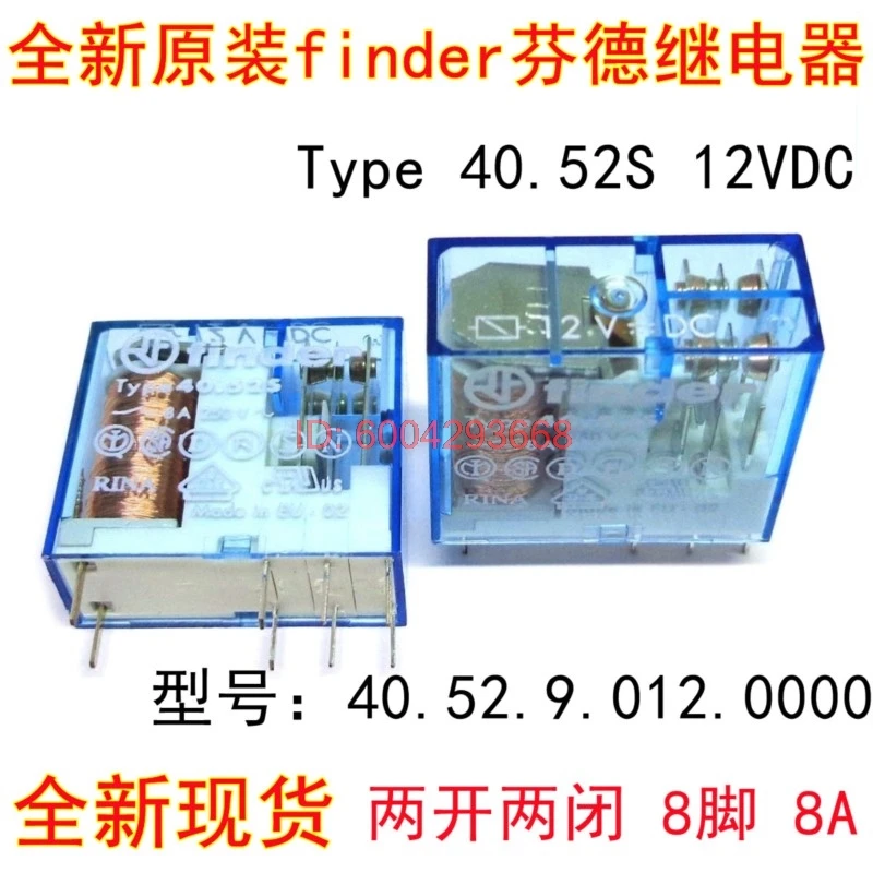 New Fender 40.52.9.024.0000 Type40.52 24VDC8 foot 8A intermediate relay 95.05 base 40.52.9.012.0000 0001 Good