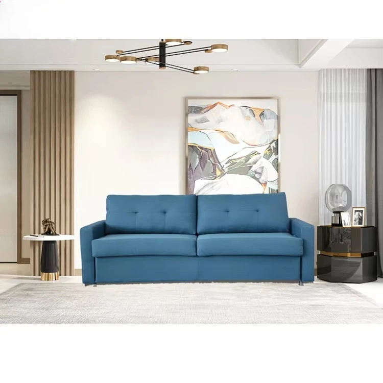 Modern Design Multifunctional Fabric Foldable Metal Frame Bunk Bed Sofa with Living Room Mattress