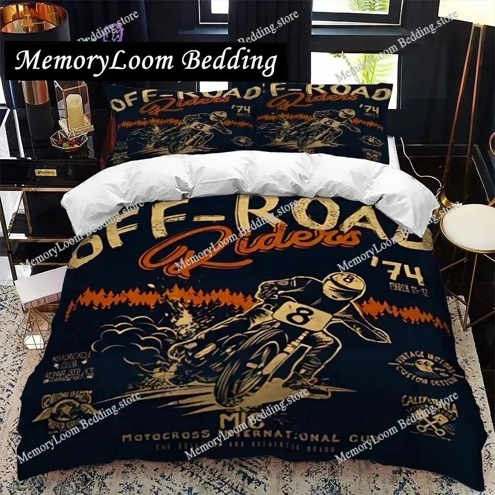 

Motorcycle Rider 3D Print Bedding Set Single Twin Full Queen King Size Bed Set Adult Kid Bedroom Bedding Gift