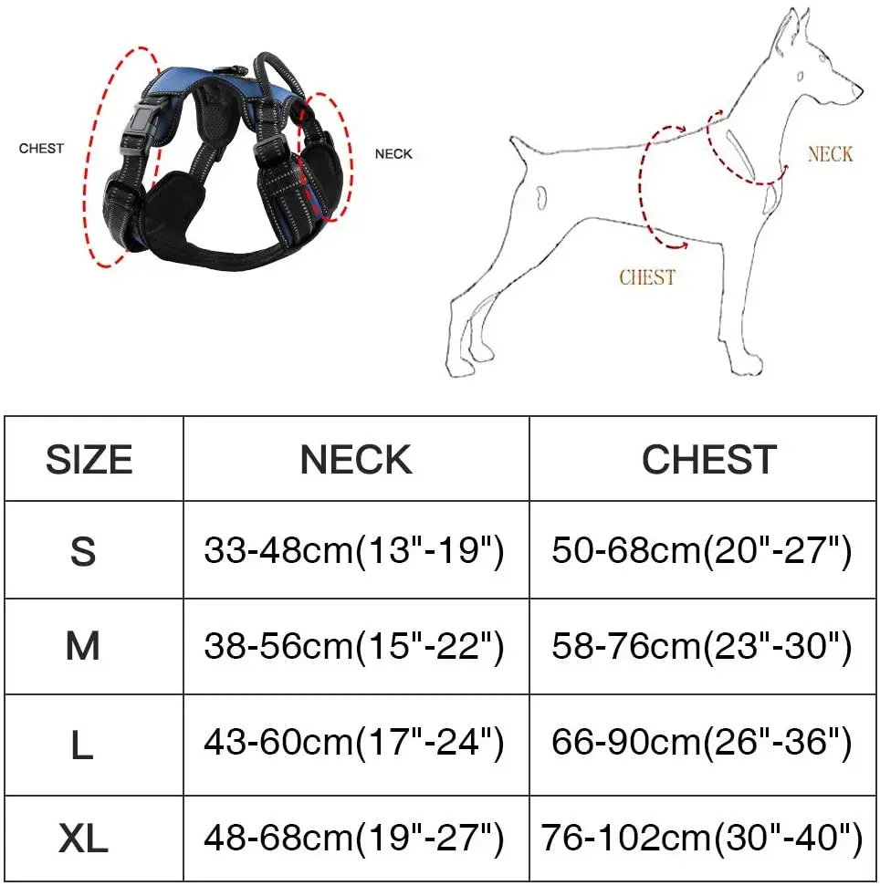 MASBRILL Dog Harness No Pull Breathable Reflective Pet Harness Vest For Small Large Dog Outdoor Running Dog Training Accessories